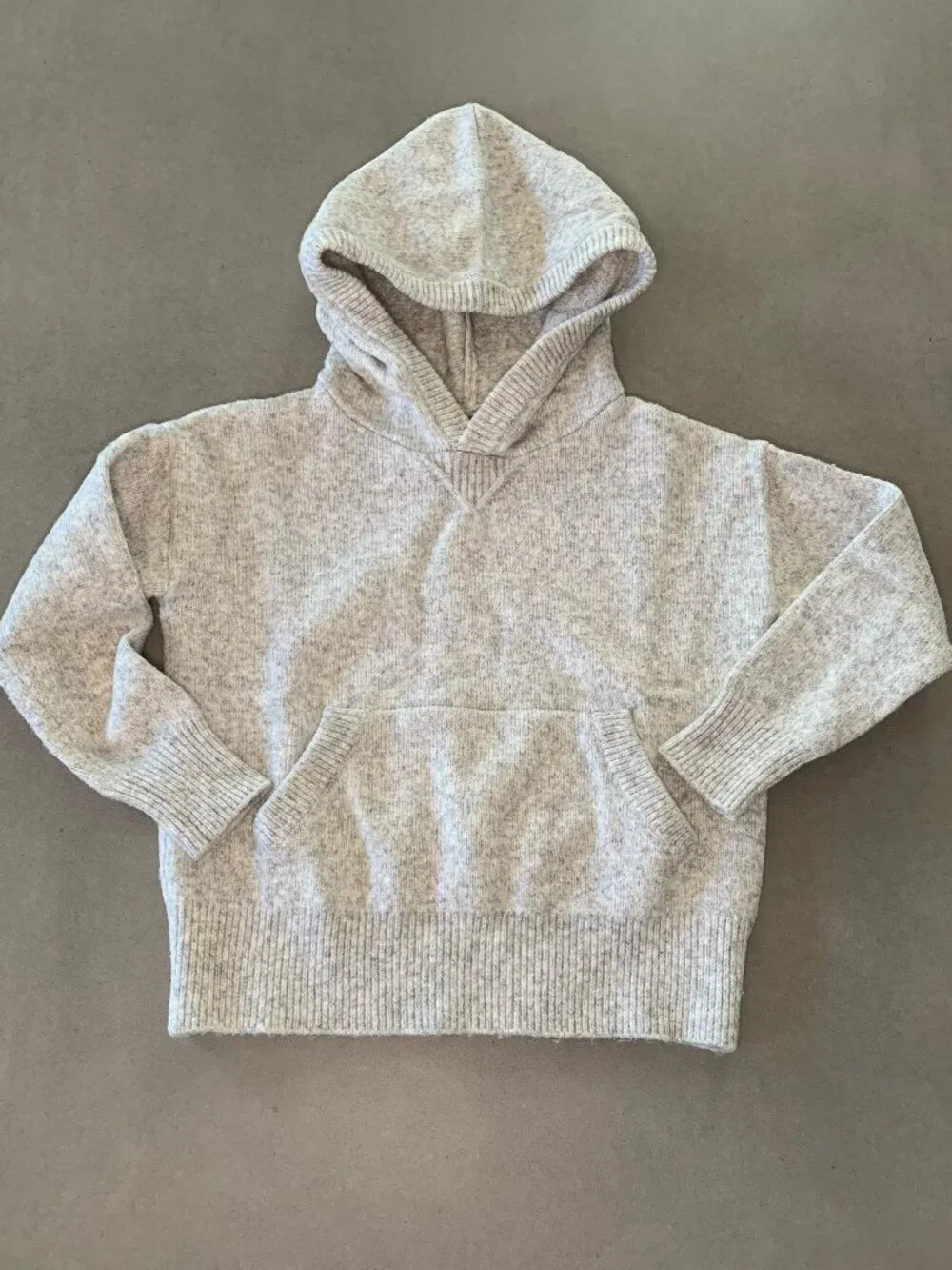 Gap Kids Light Gray Soft Knit Hooded Sweater XS